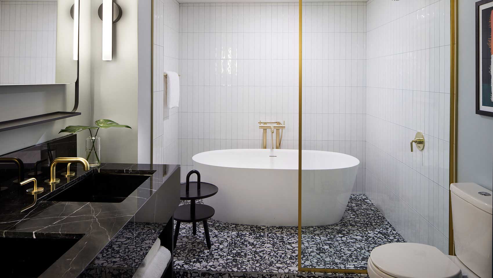 soaking tub in bathroom at Kimpton Alton Hotel