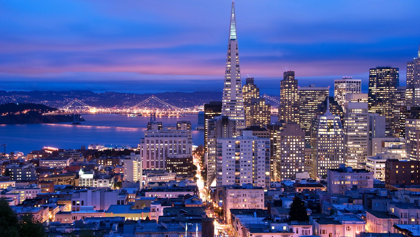 downtown san francisco at night