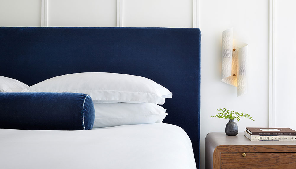 guest bed close-up at Kimpton Alton