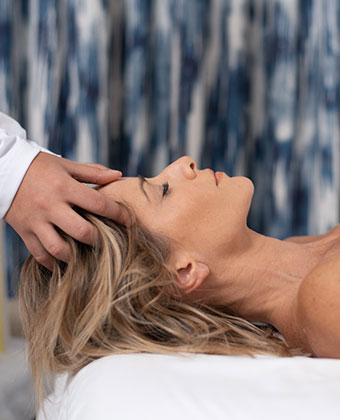 woman getting a head massage