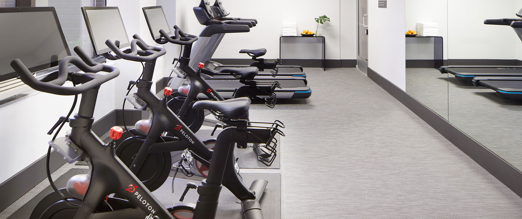 peloton bicycles in the gym